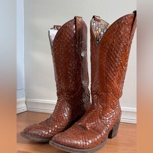 Dan Post Brown Snakeskin Cowboy Boots